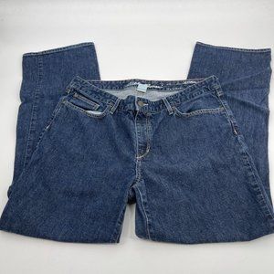 Eddie Bauer Jeans 14 Womens Straight Leg Natural Denim Blue Casual Plus Preppy